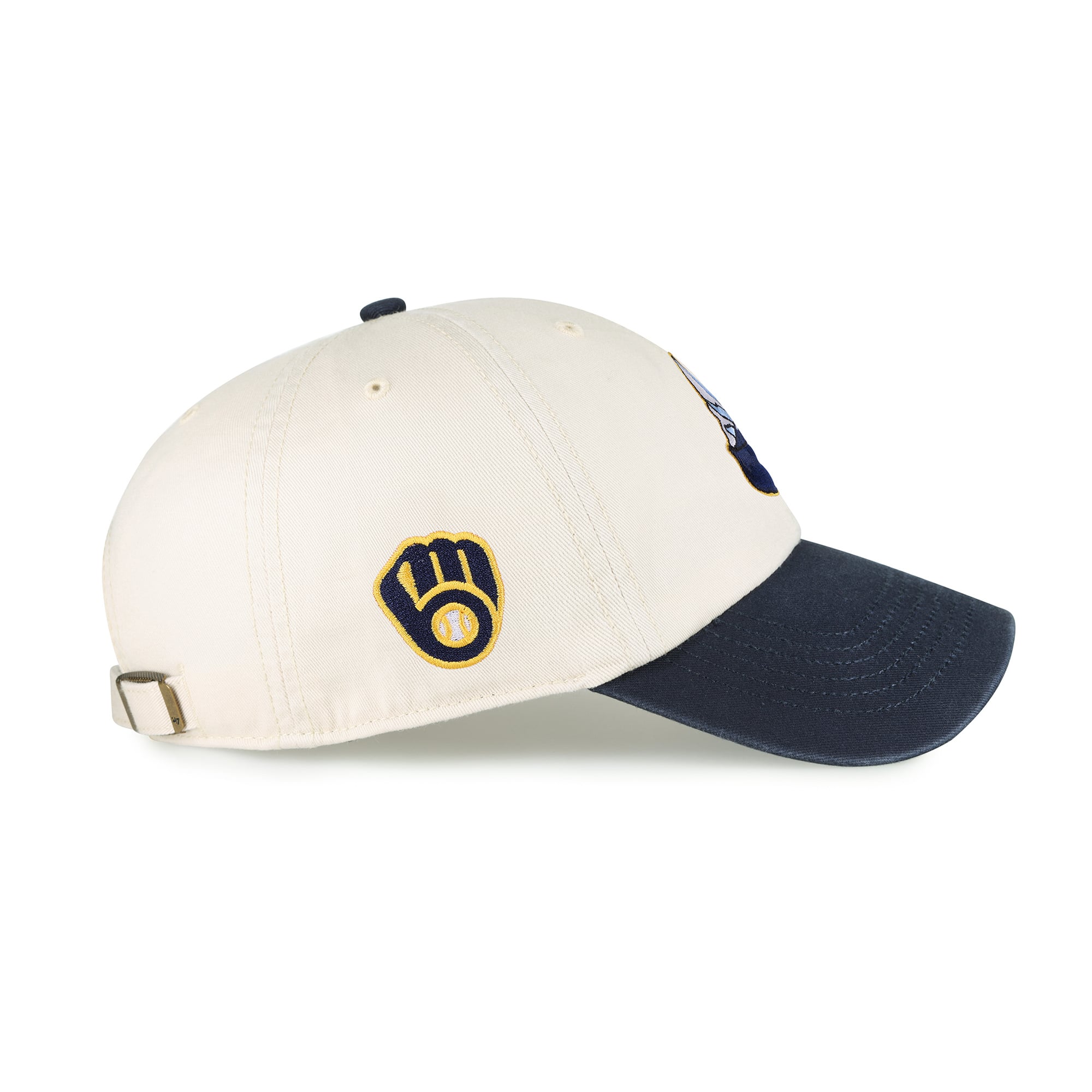 Unisex '47 Natural Milwaukee Brewers Single Swirl Ice Cream Helmet 2.0 Clean Up Adjustable Hat
