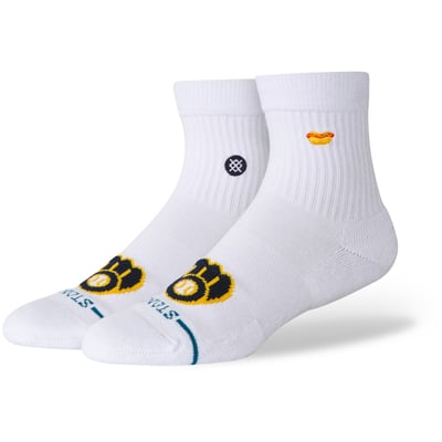 Milwaukee Brewers Stance Unisex Hot Dog Quarter Socks - White