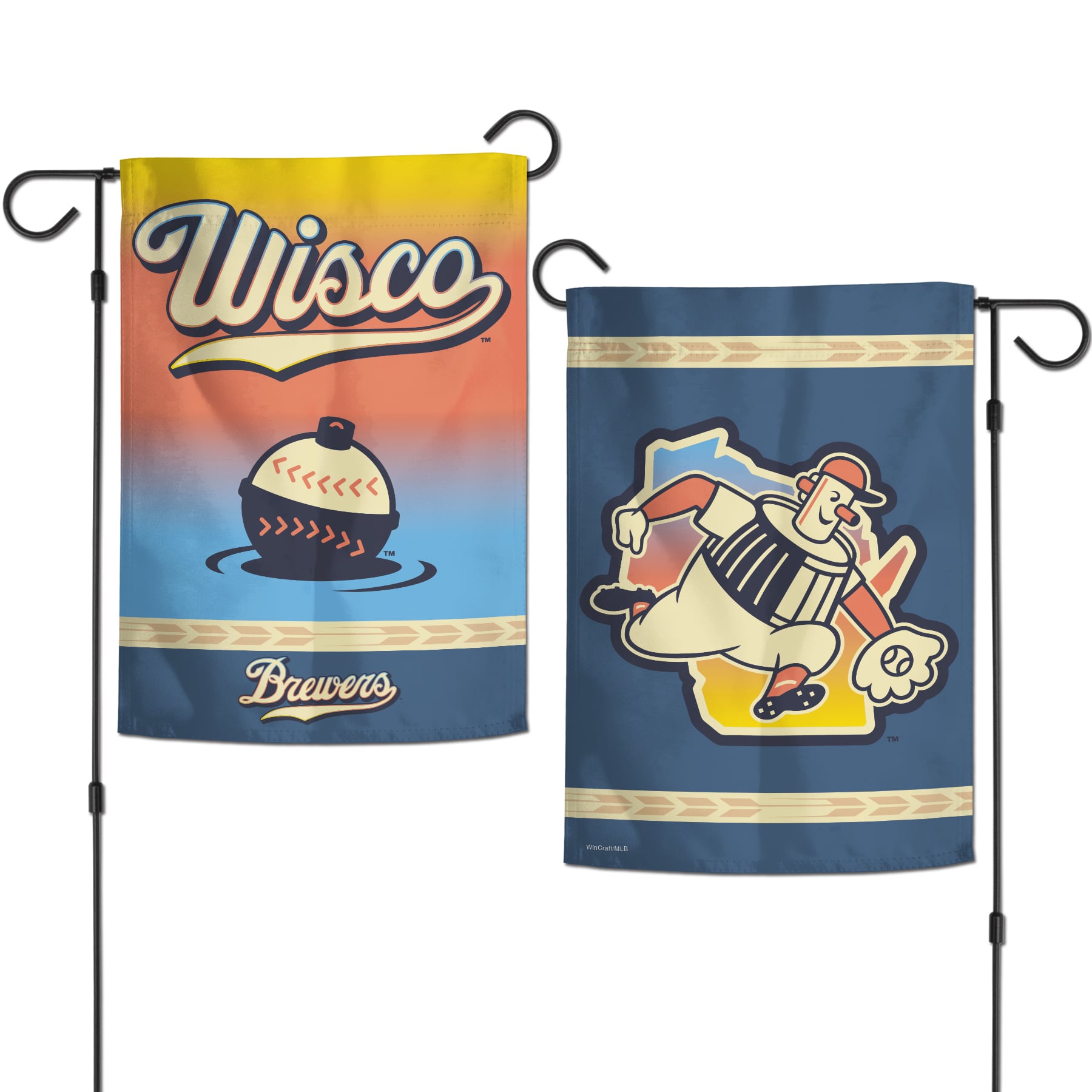 Drapeau de jardin double face WinCraft Milwaukee Brewers 2026 City Connect 12 po x 18 po