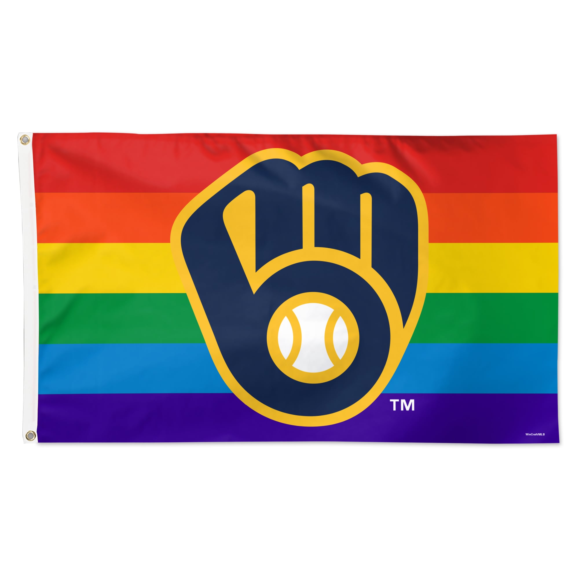 Drapeau de luxe WinCraft Milwaukee Brewers 91 x 152 cm (3 pi x 5 pi) à une face, fierté de l'équipe