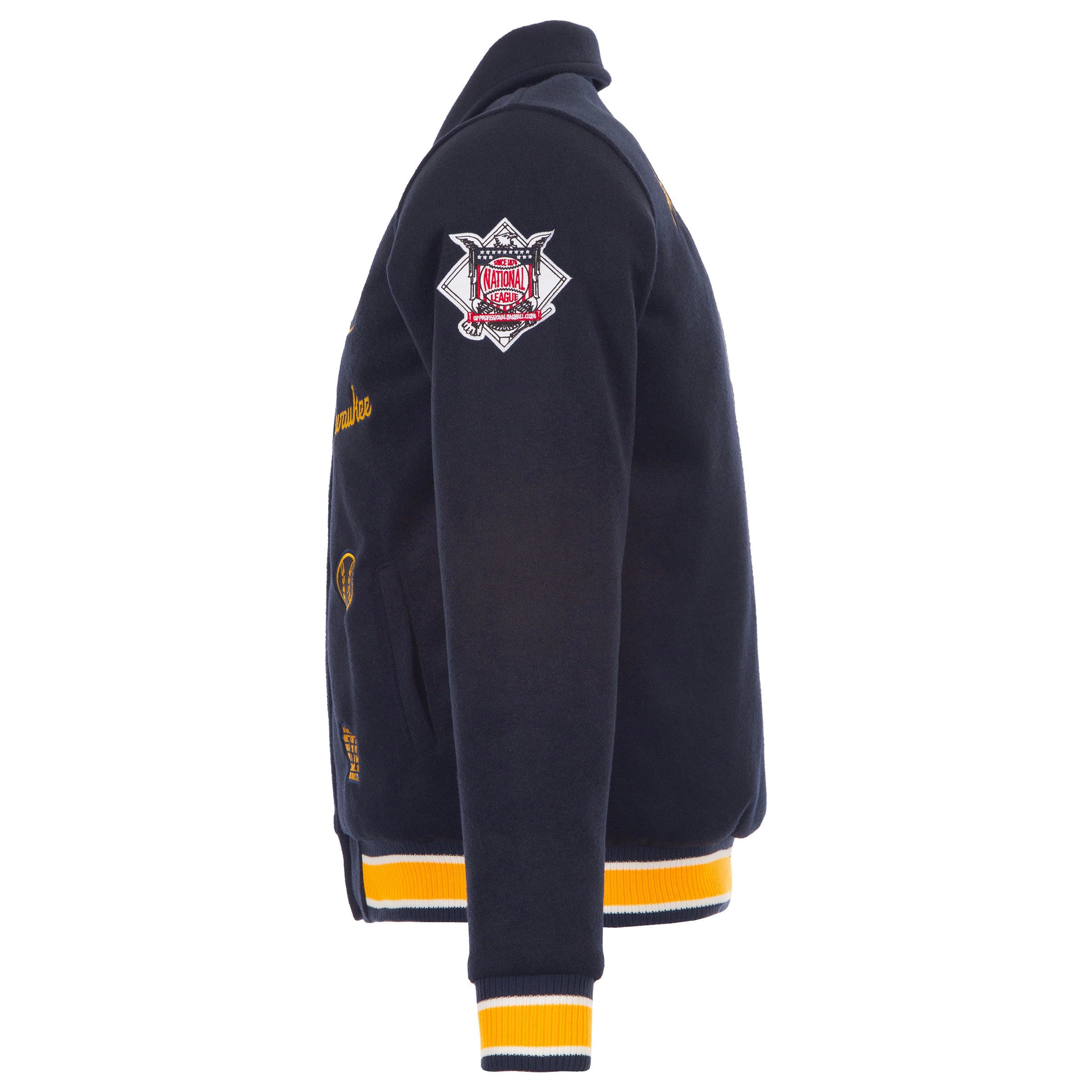 Veste réversible en laine à boutons-pression pour femme JH Design, bleu marine, Milwaukee Brewers