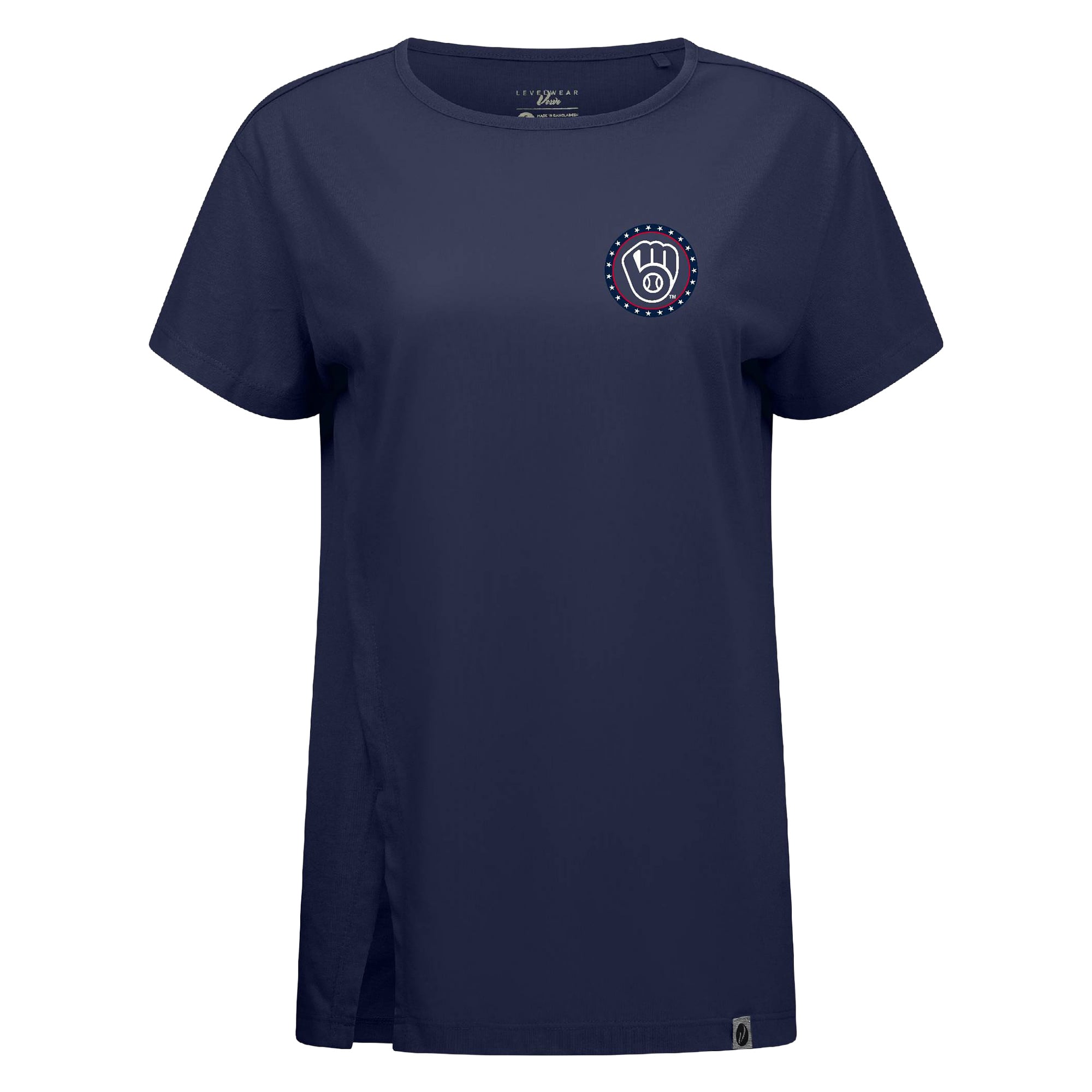 Women's Levelwear Navy Milwaukee Brewers Independence Day Influx Constellation T-Shirt
