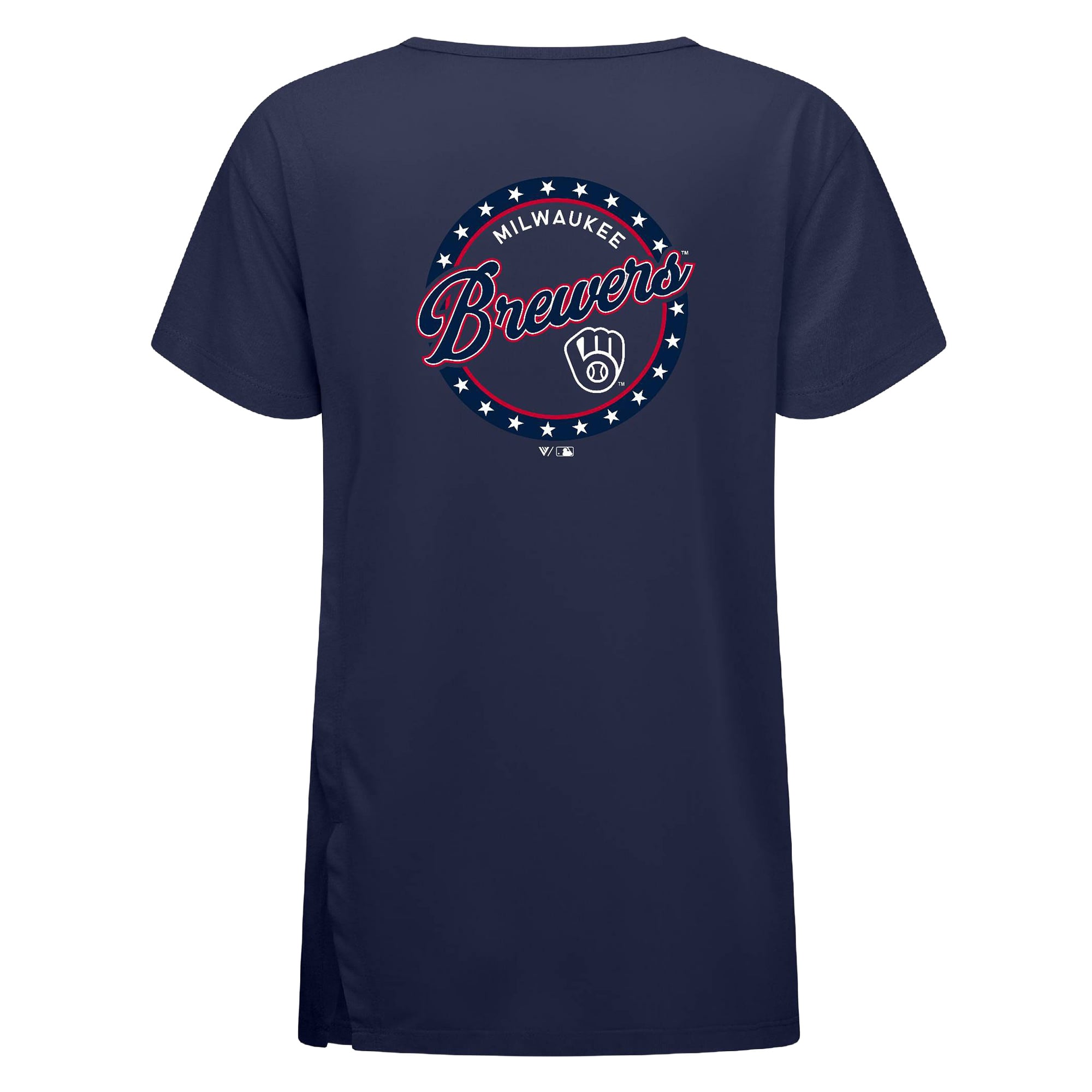 Women's Levelwear Navy Milwaukee Brewers Independence Day Influx Constellation T-Shirt