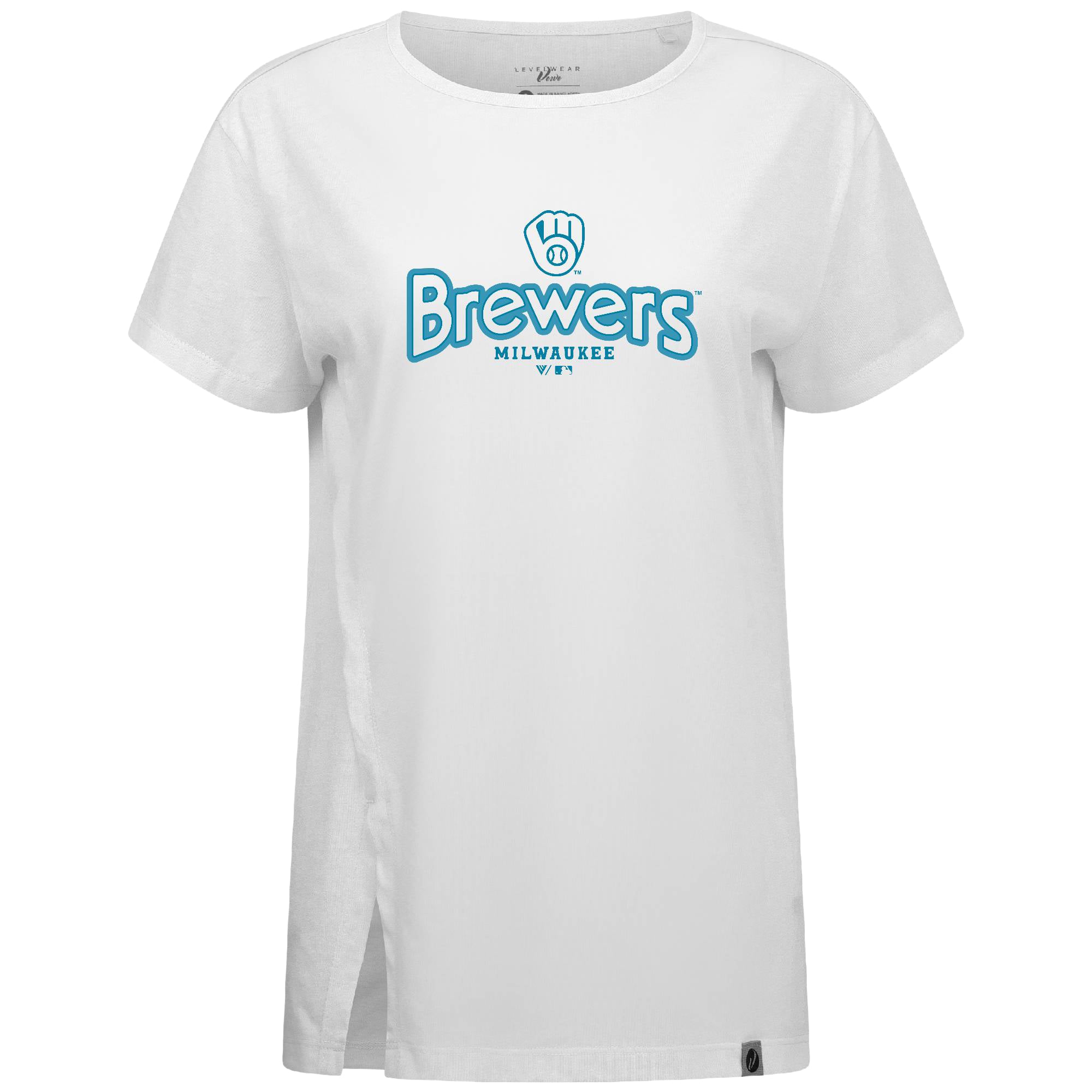 Women's Levelwear White Milwaukee Brewers Blue Haven Influx Cornerstone T-Shirt