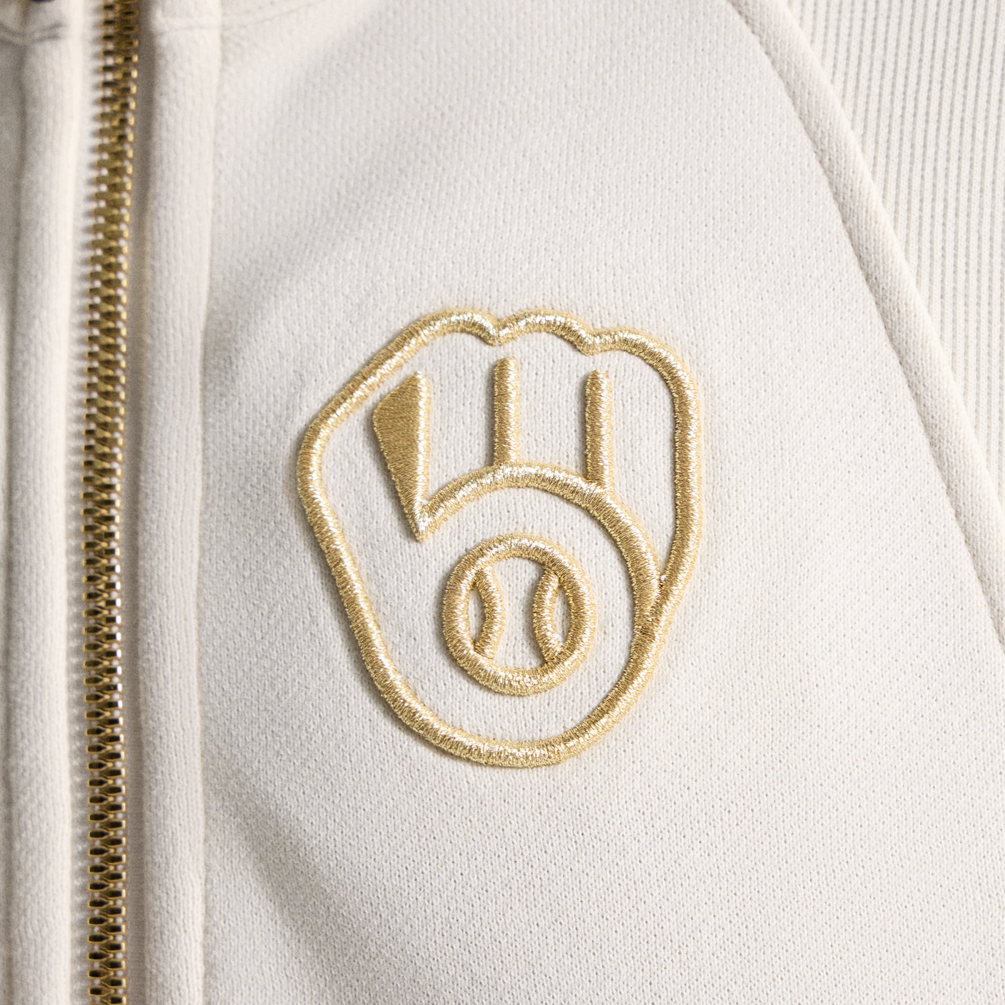Sweat à capuche zippé oversize demi-hauteur pour femme lululemon Light Ivory Milwaukee Brewers Scuba