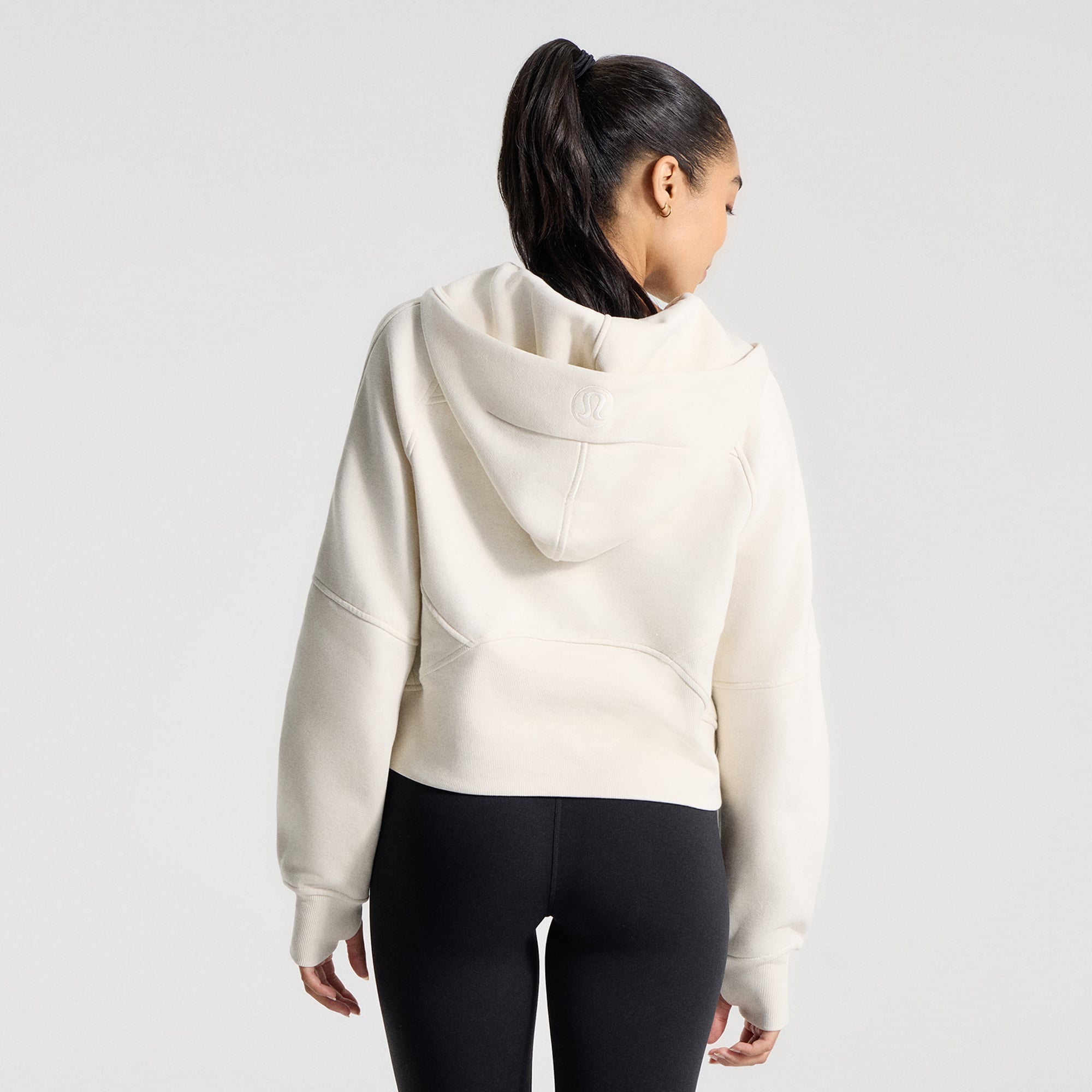 Sweat à capuche zippé oversize demi-hauteur pour femme lululemon Light Ivory Milwaukee Brewers Scuba