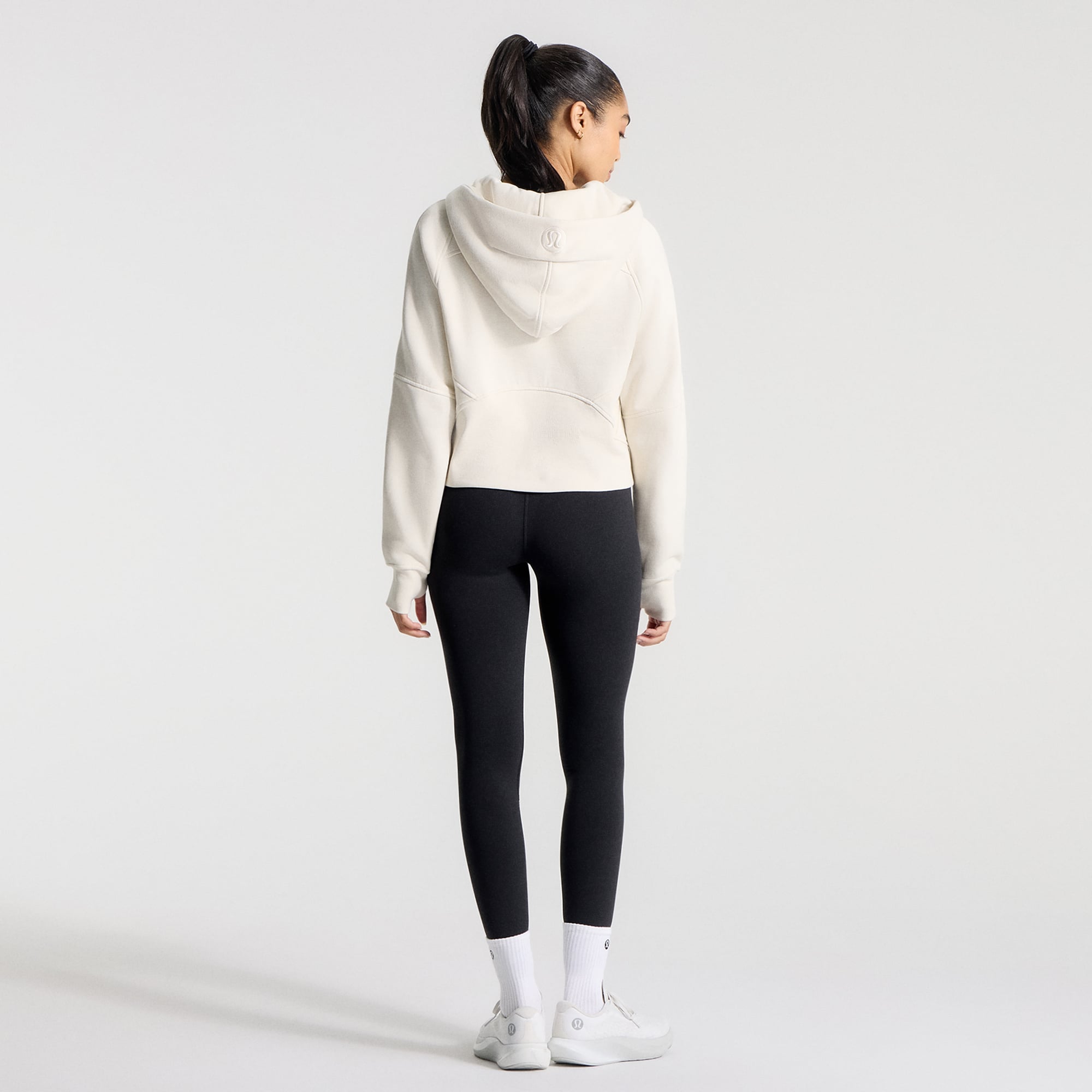 Sweat à capuche zippé oversize demi-hauteur pour femme lululemon Light Ivory Milwaukee Brewers Scuba