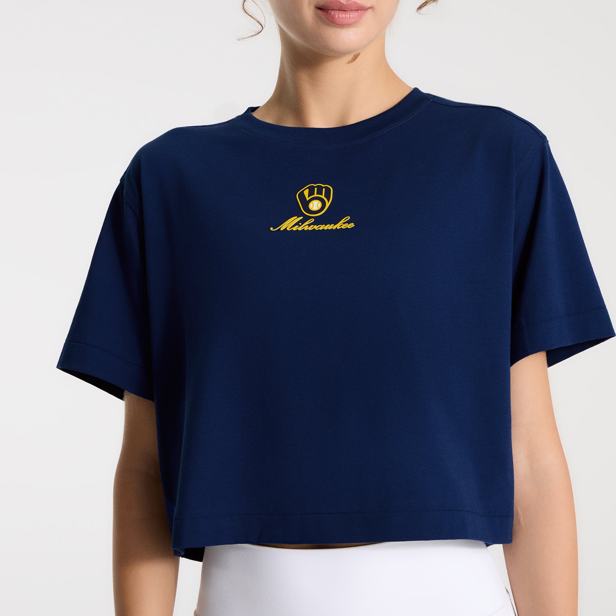 T-shirt court en coton biologique lululemon Midnight Shadow Milwaukee Brewers All Yours pour femme