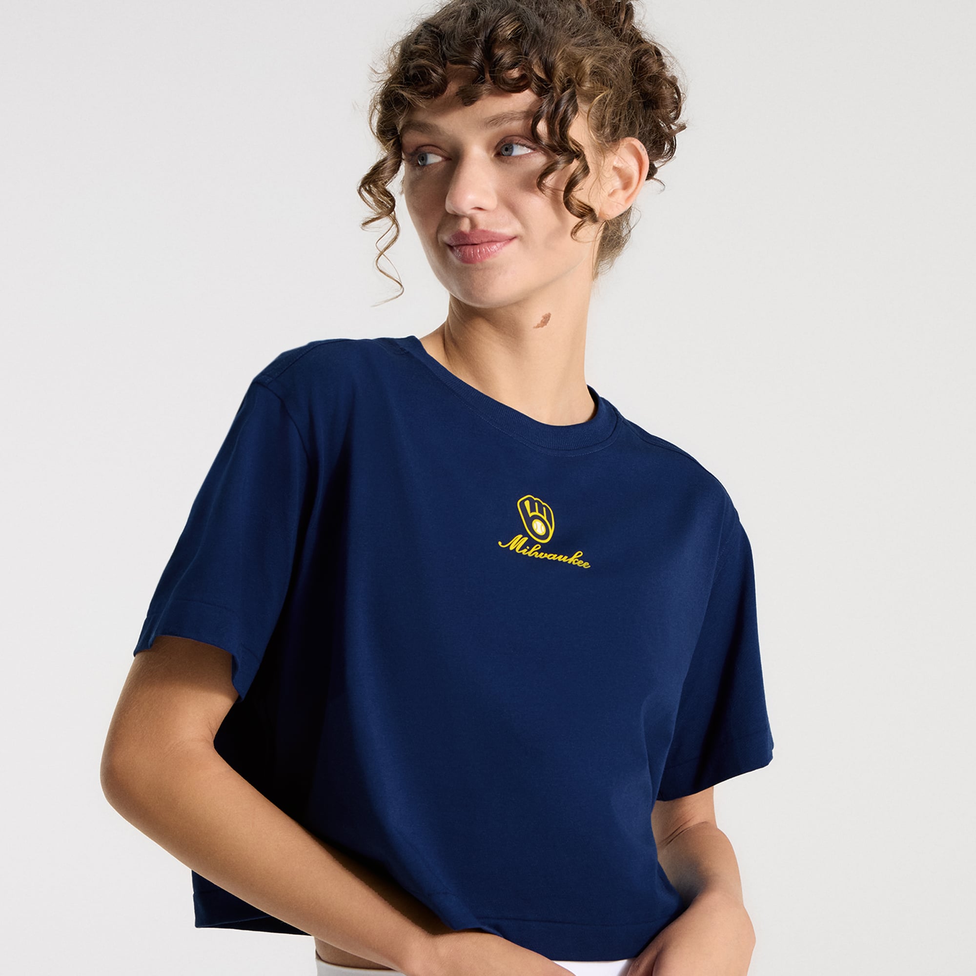 T-shirt court en coton biologique lululemon Midnight Shadow Milwaukee Brewers All Yours pour femme