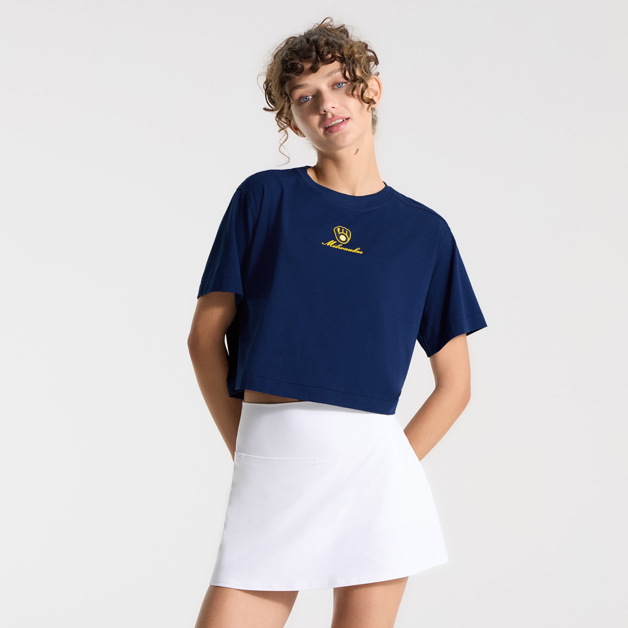 T-shirt court en coton biologique lululemon Midnight Shadow Milwaukee Brewers All Yours pour femme