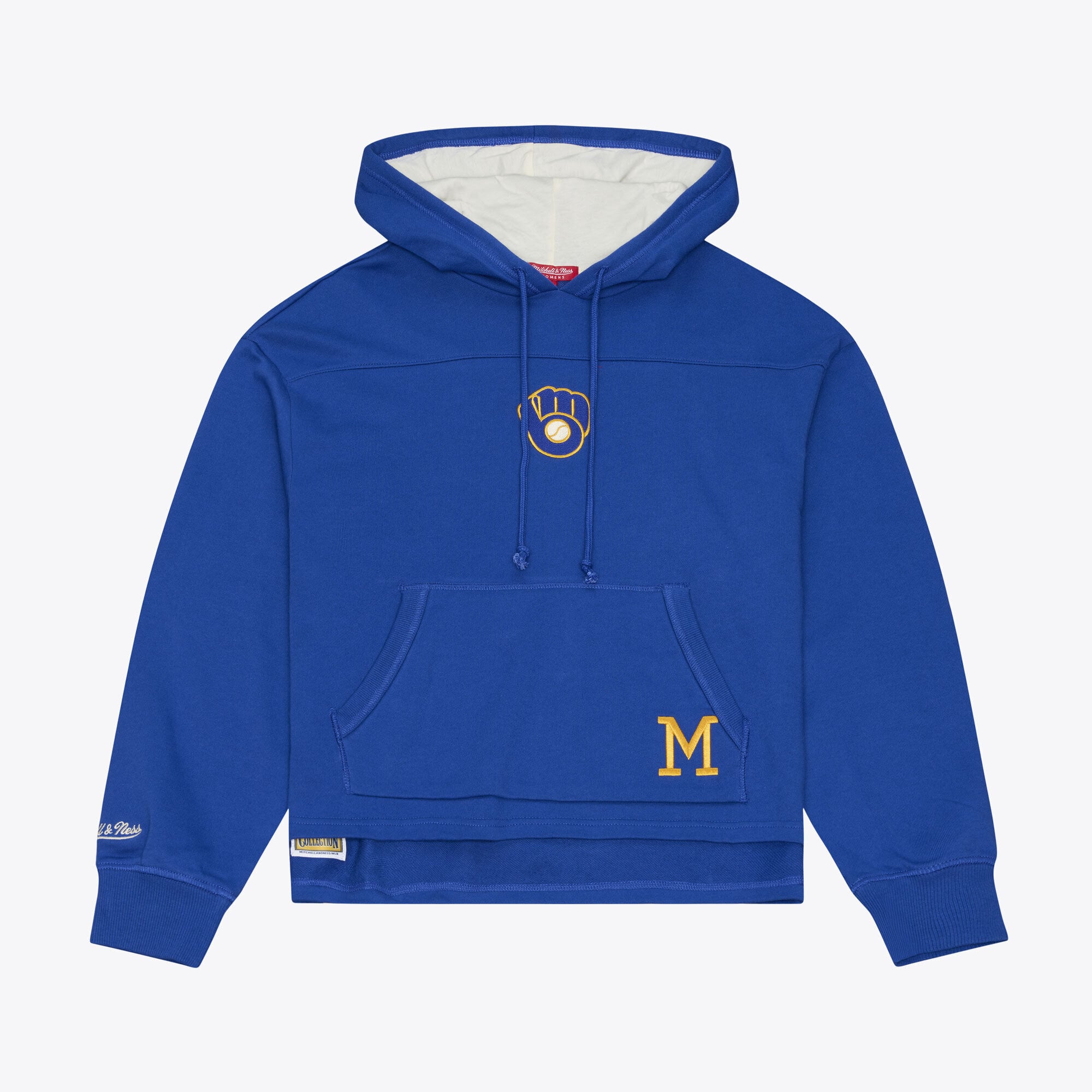 Women's Mitchell & Ness Royal Milwaukee Brewers Cooperstown Collection Retro Roots Pullover Hoodie