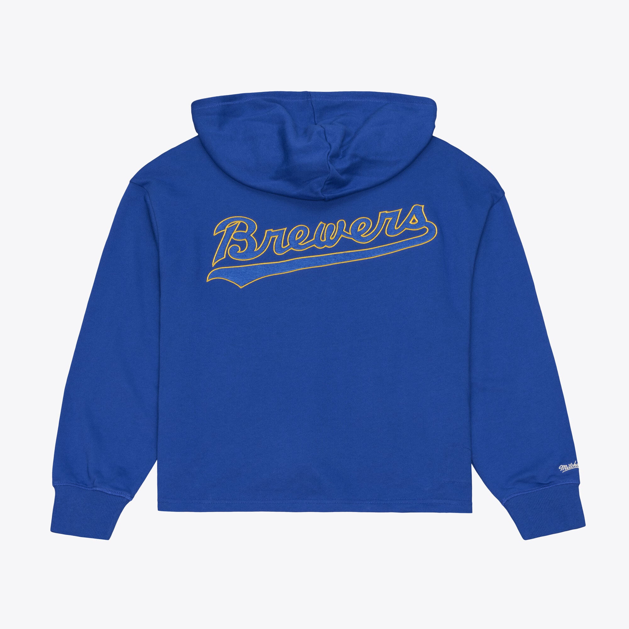 Women's Mitchell & Ness Royal Milwaukee Brewers Cooperstown Collection Retro Roots Pullover Hoodie