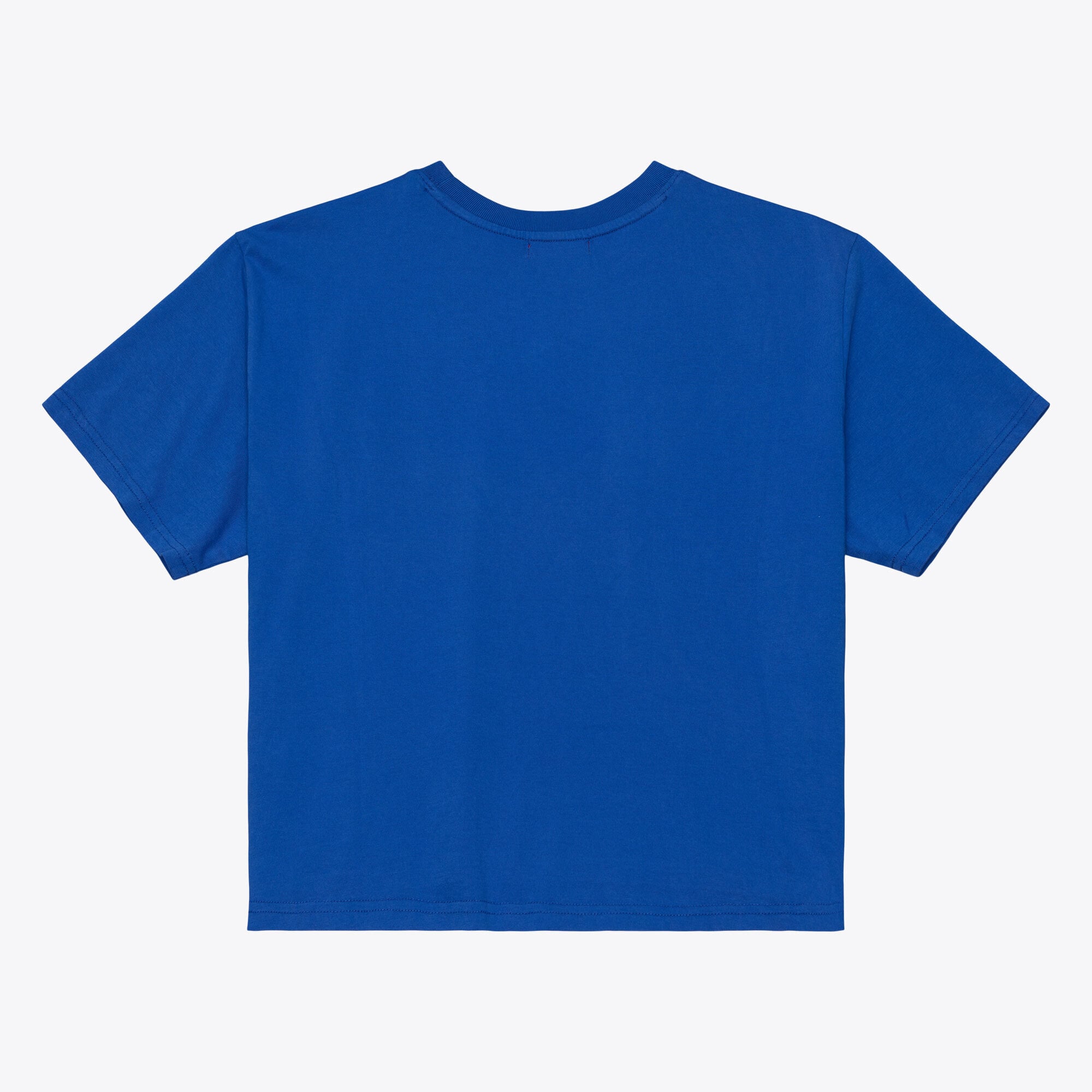 Women's Mitchell & Ness Royal Milwaukee Brewers Core Essentials Boxy Crop T-Shirt