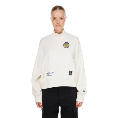 Milwaukee Brewers New Era Women's Dune Dust Quarter-Zip Fleece - Light Beige
