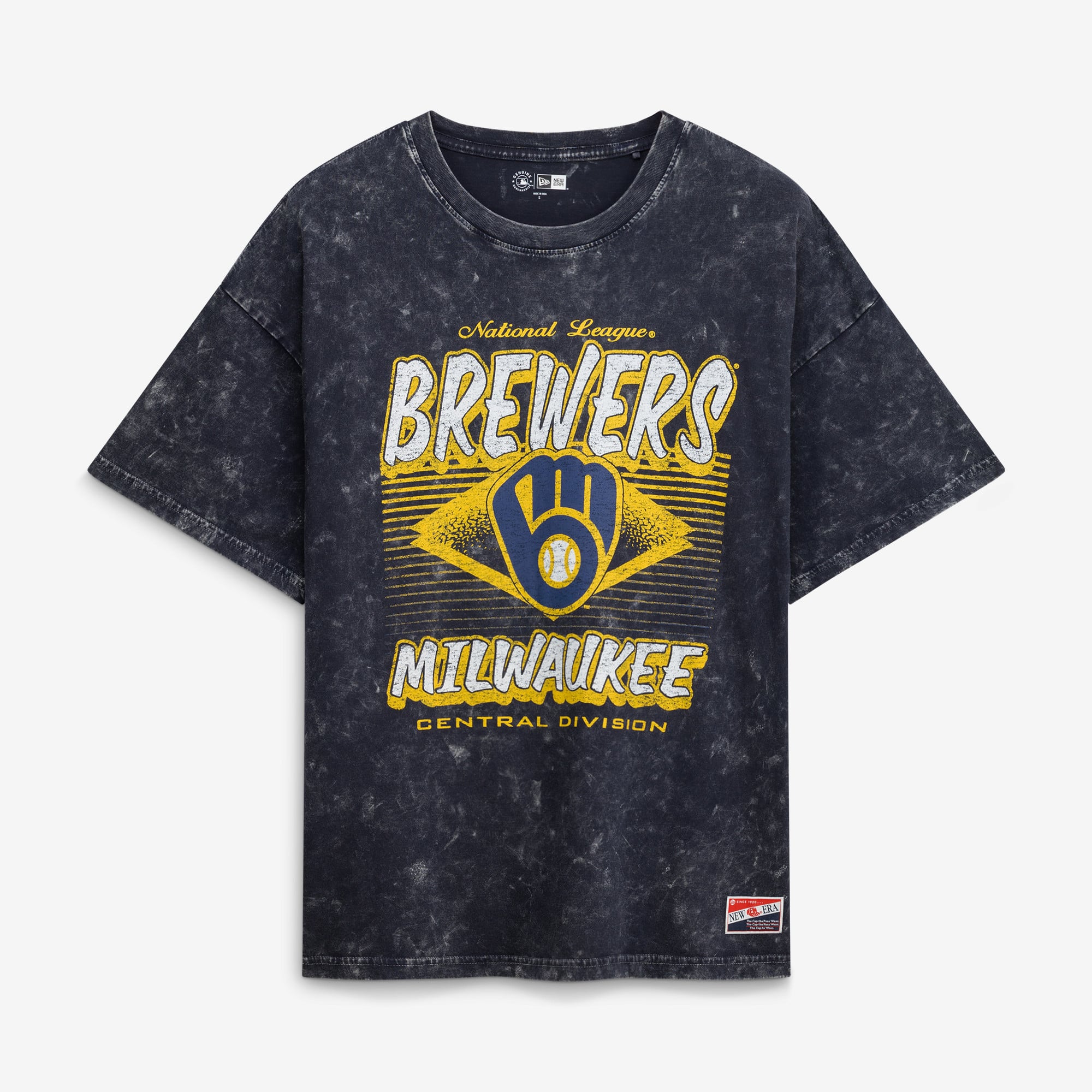 T-shirt oversize bleu marine Milwaukee Brewers Mineral Wash pour femme de New Era