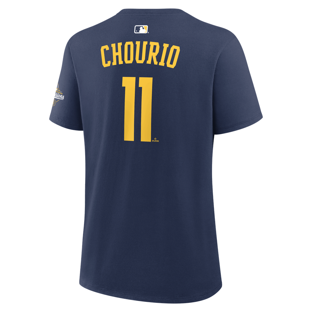 Women's Nike Jackson Chourio Navy Milwaukee Brewers 2026 World Series ...