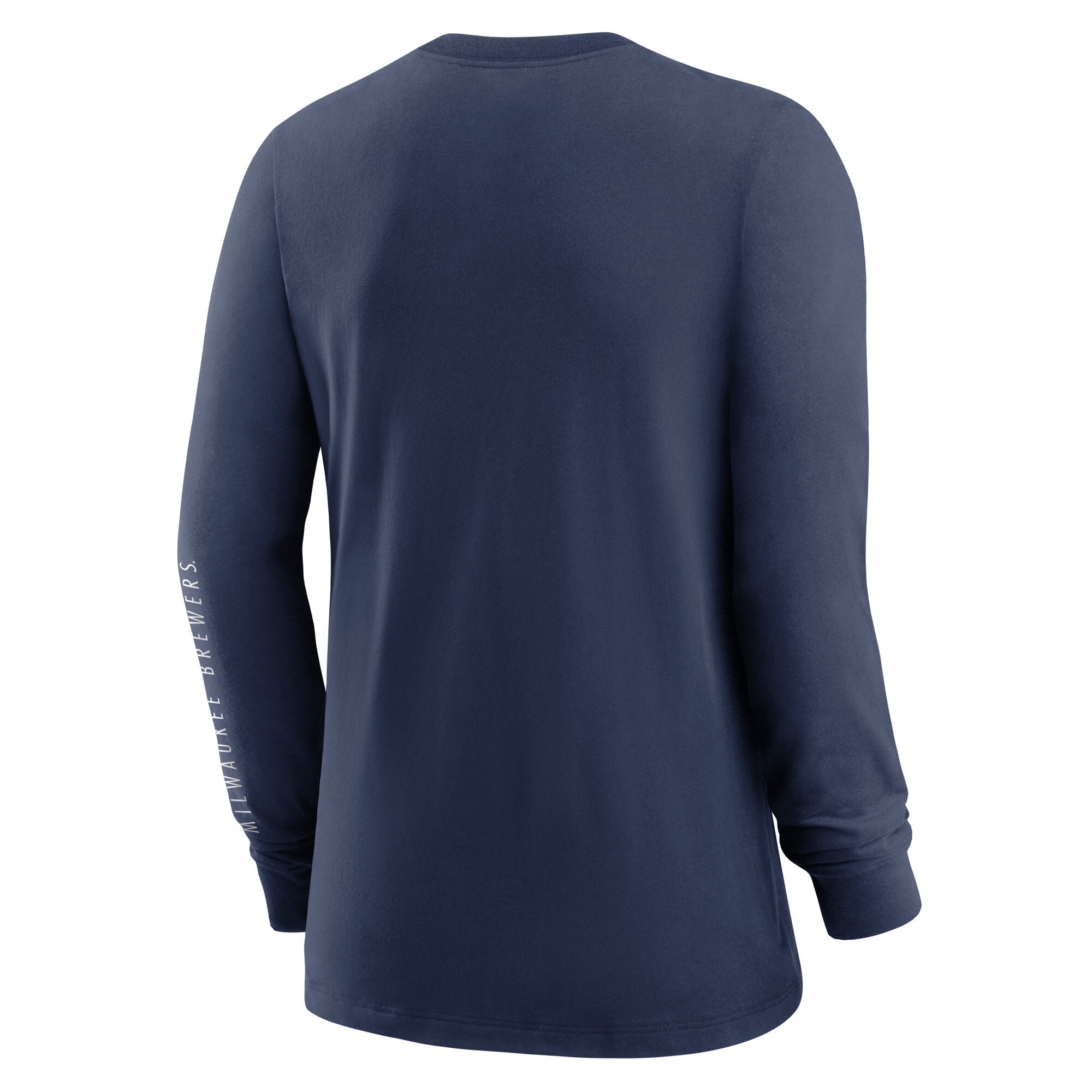 Women's Nike Navy Milwaukee Brewers Double Hit Long Sleeve T-Shirt