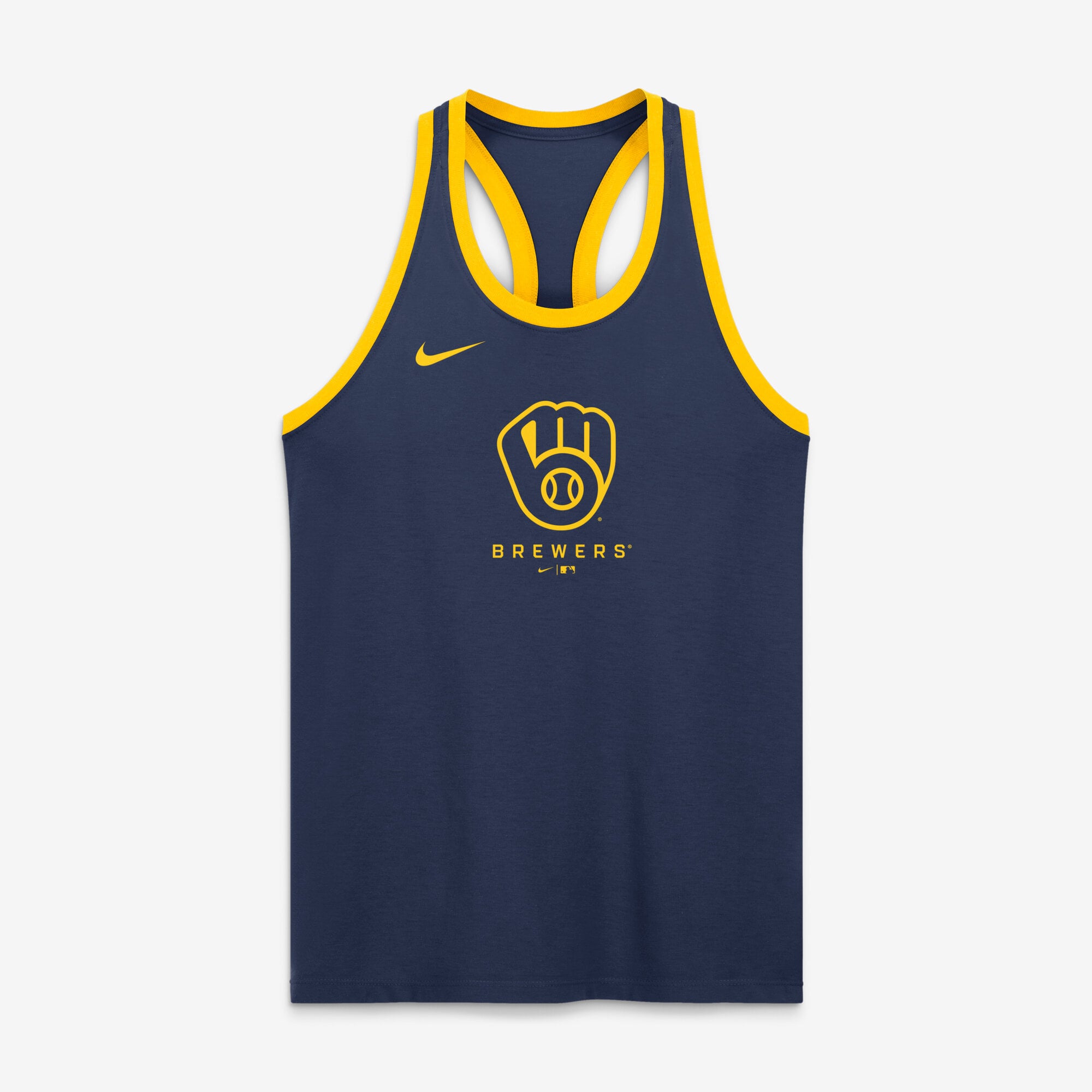 Women's Nike Navy Milwaukee Brewers Tri-Blend Dri-FIT Racerback Tank Top