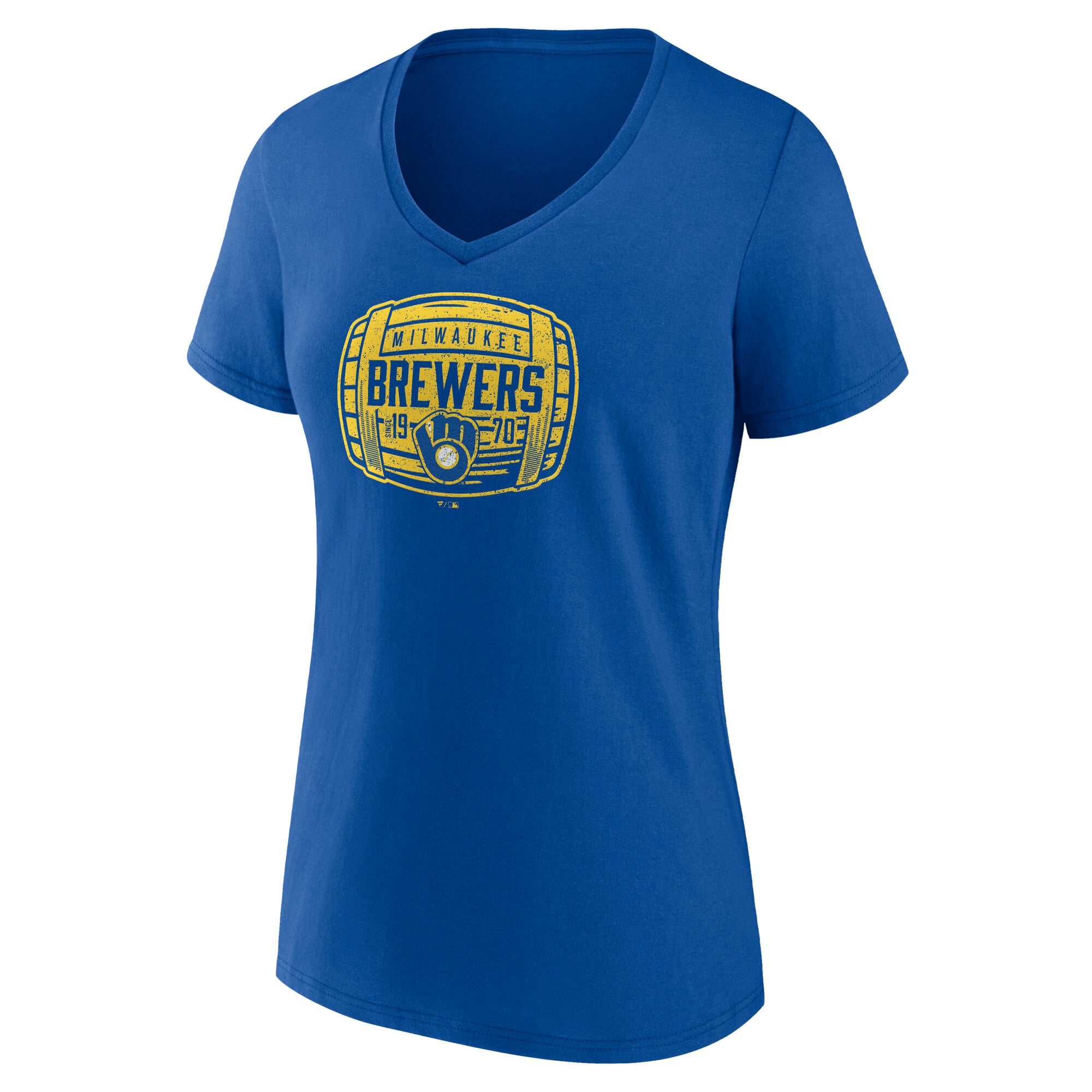 Women's  Royal Milwaukee Brewers Hometown Graphic V-Neck T-Shirt