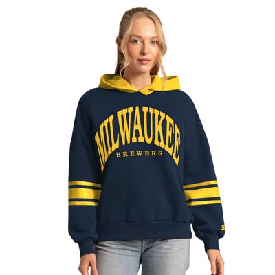  Milwaukee Brewers Starter Women's Best Coach Hoodie - Navy