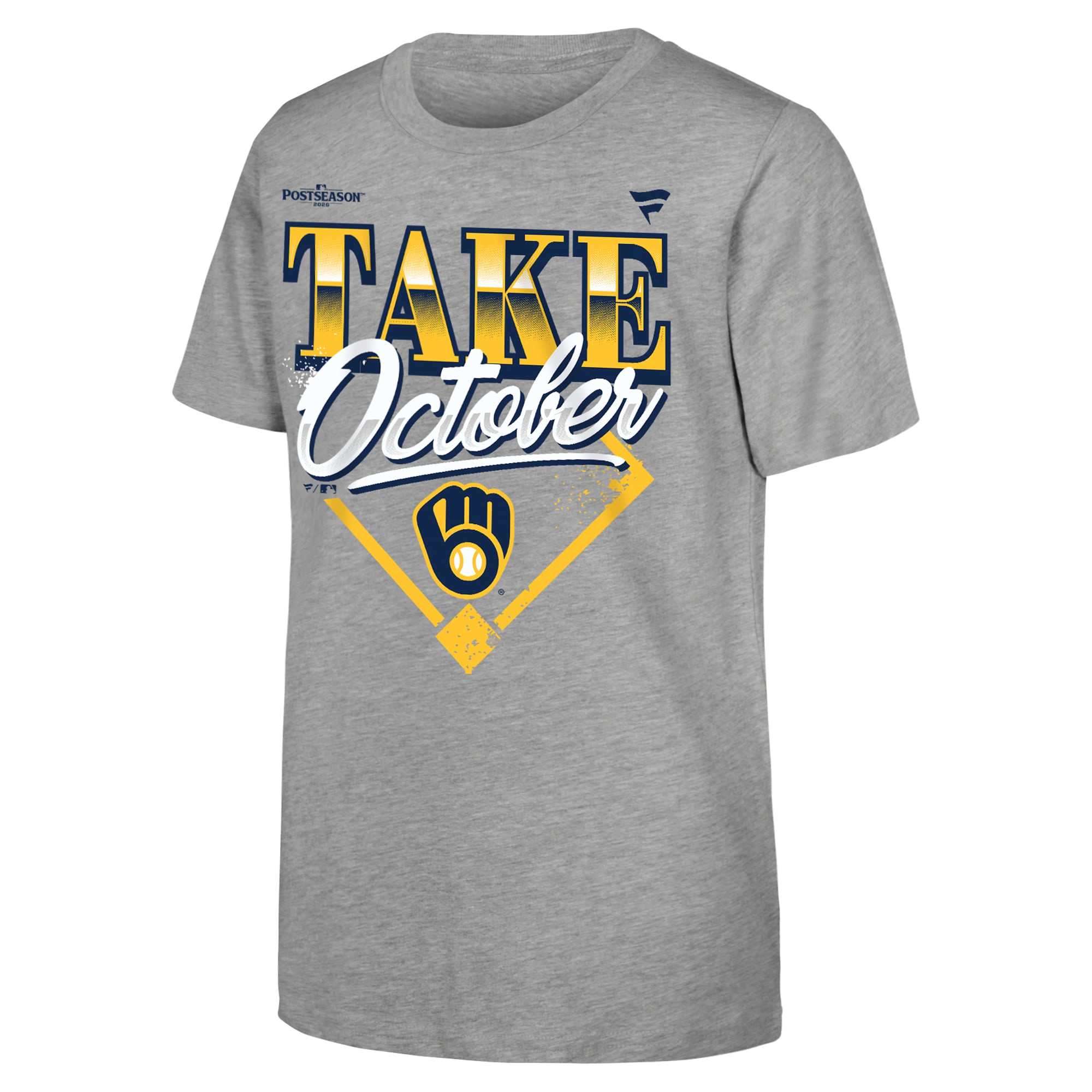 T-shirt Youth Fanatics Heather Gray Milwaukee Brewers Champions de la Série division Ligue nationale 2026