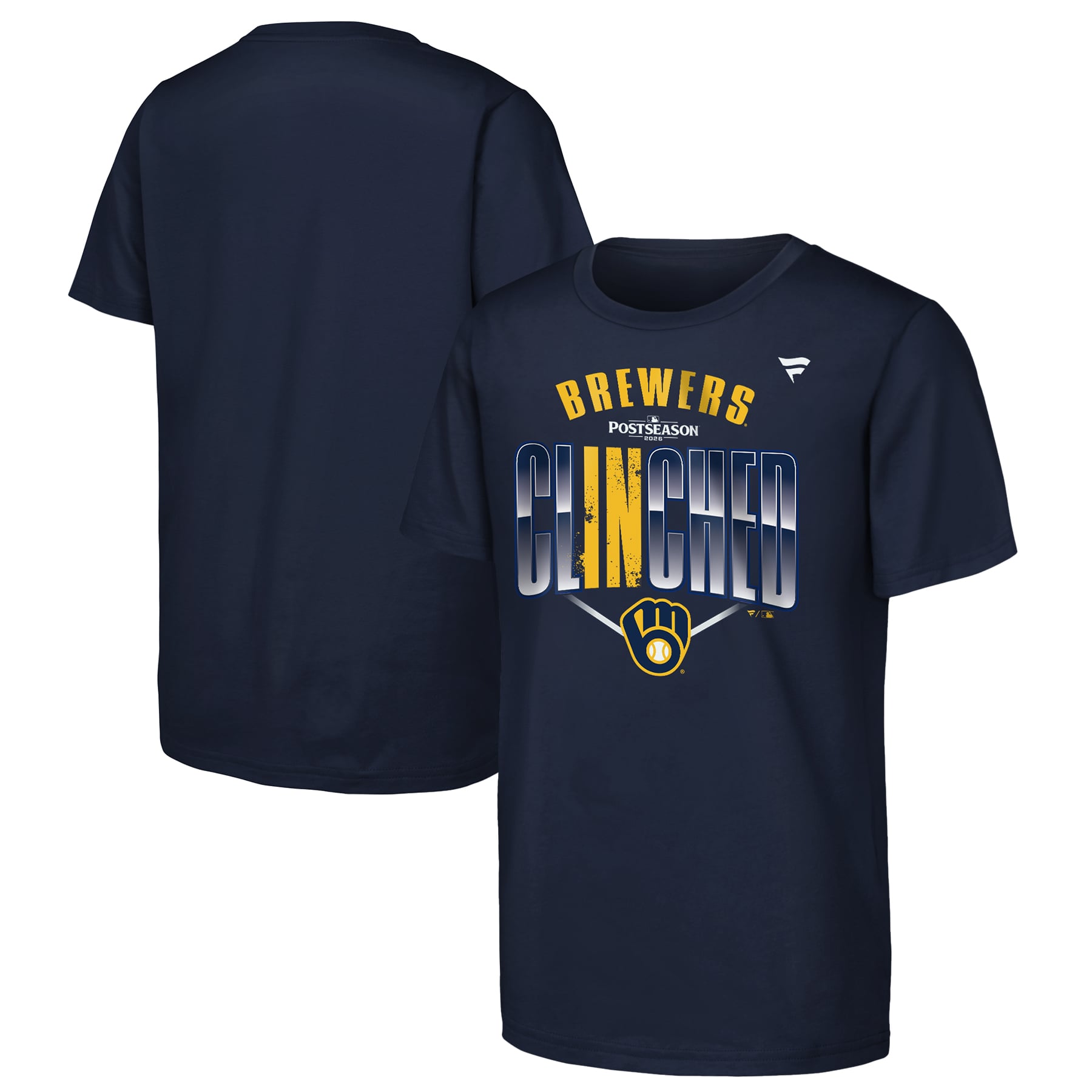Youth Fanatics Navy Milwaukee Brewers 2026 MLB Postseason Locker Room T-Shirt