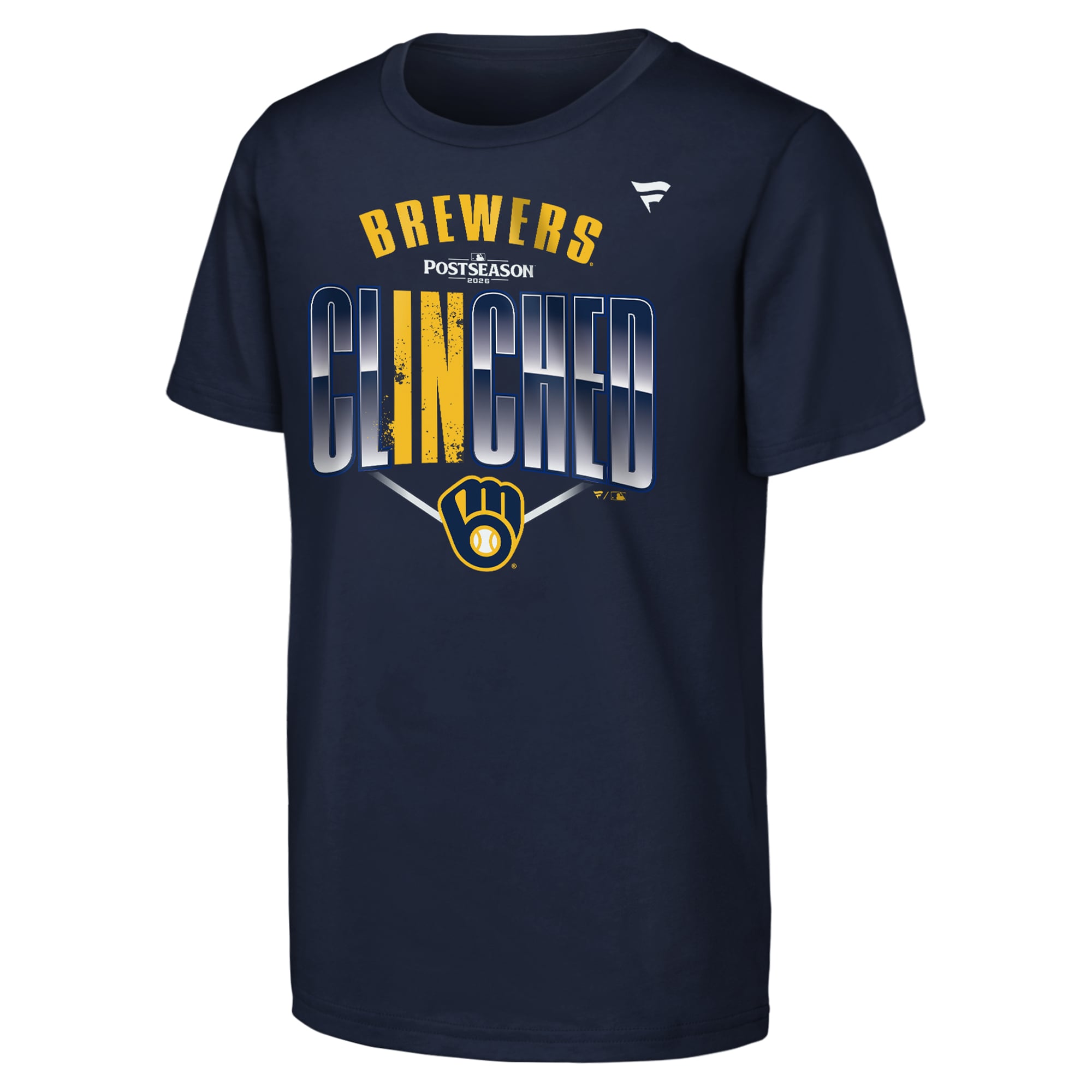 Youth Fanatics Navy Milwaukee Brewers 2026 MLB Postseason Locker Room T-Shirt