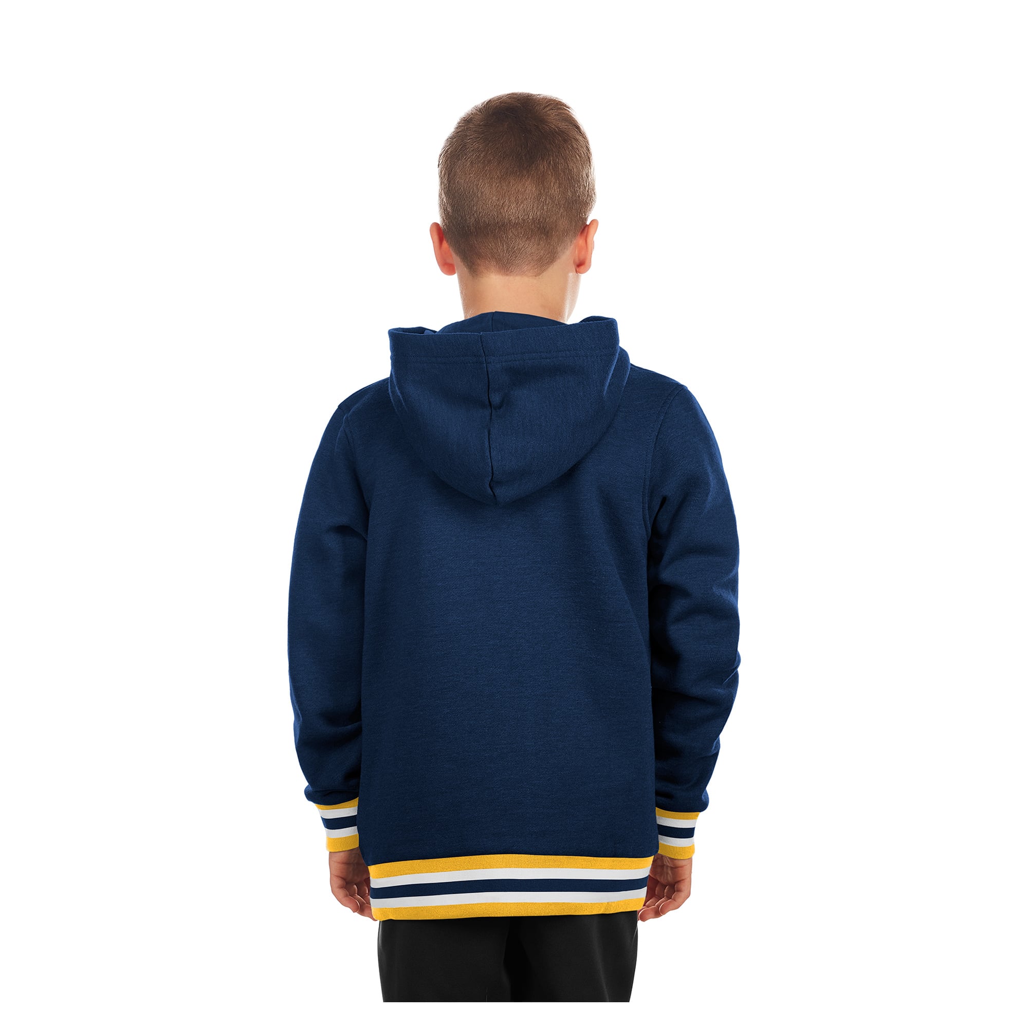 Youth New Era Navy Milwaukee Brewers Knit Trim Pullover Hoodie