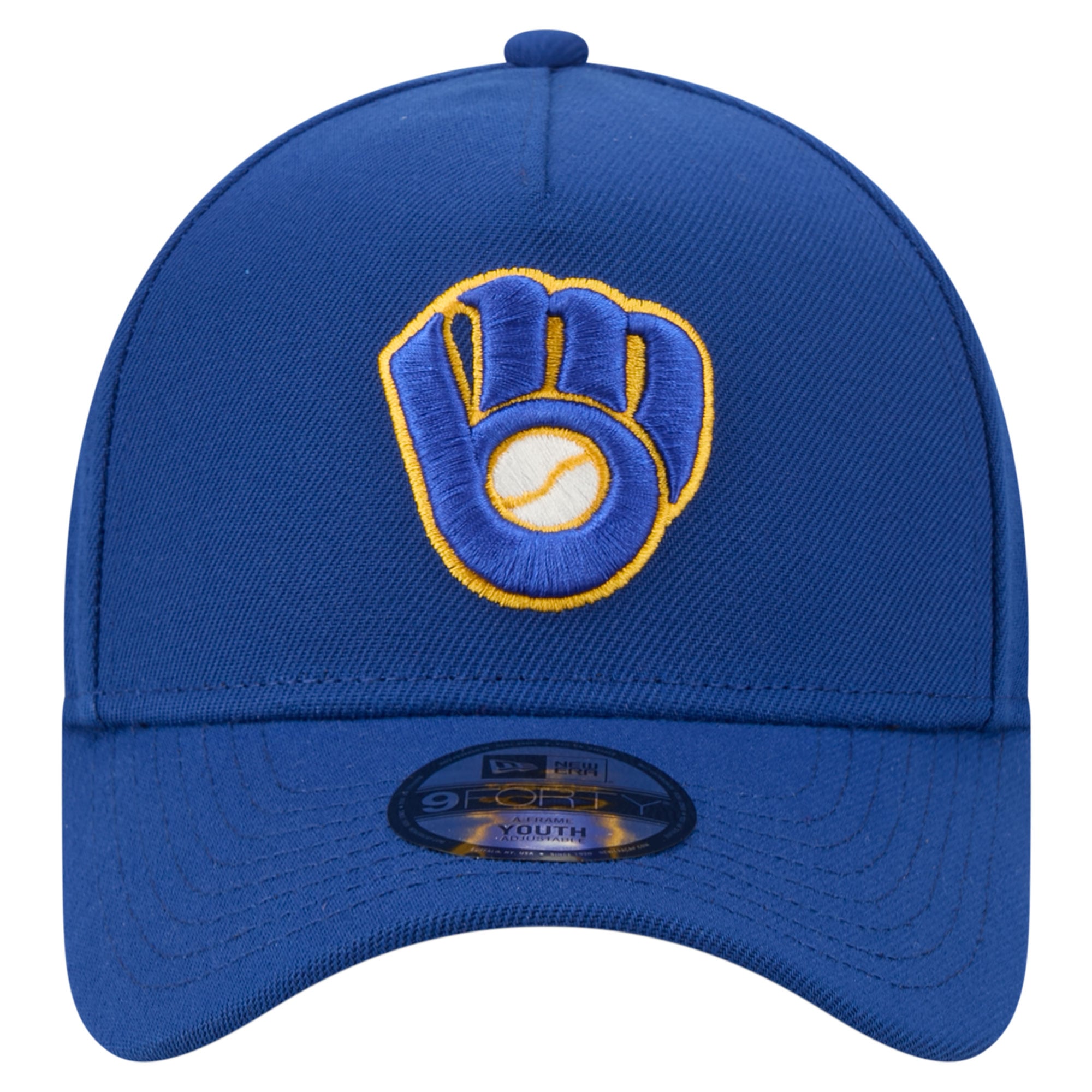 Youth New Era Royal Milwaukee Brewers Cooperstown Logo 9FORTY A-Frame Adjustable Hat