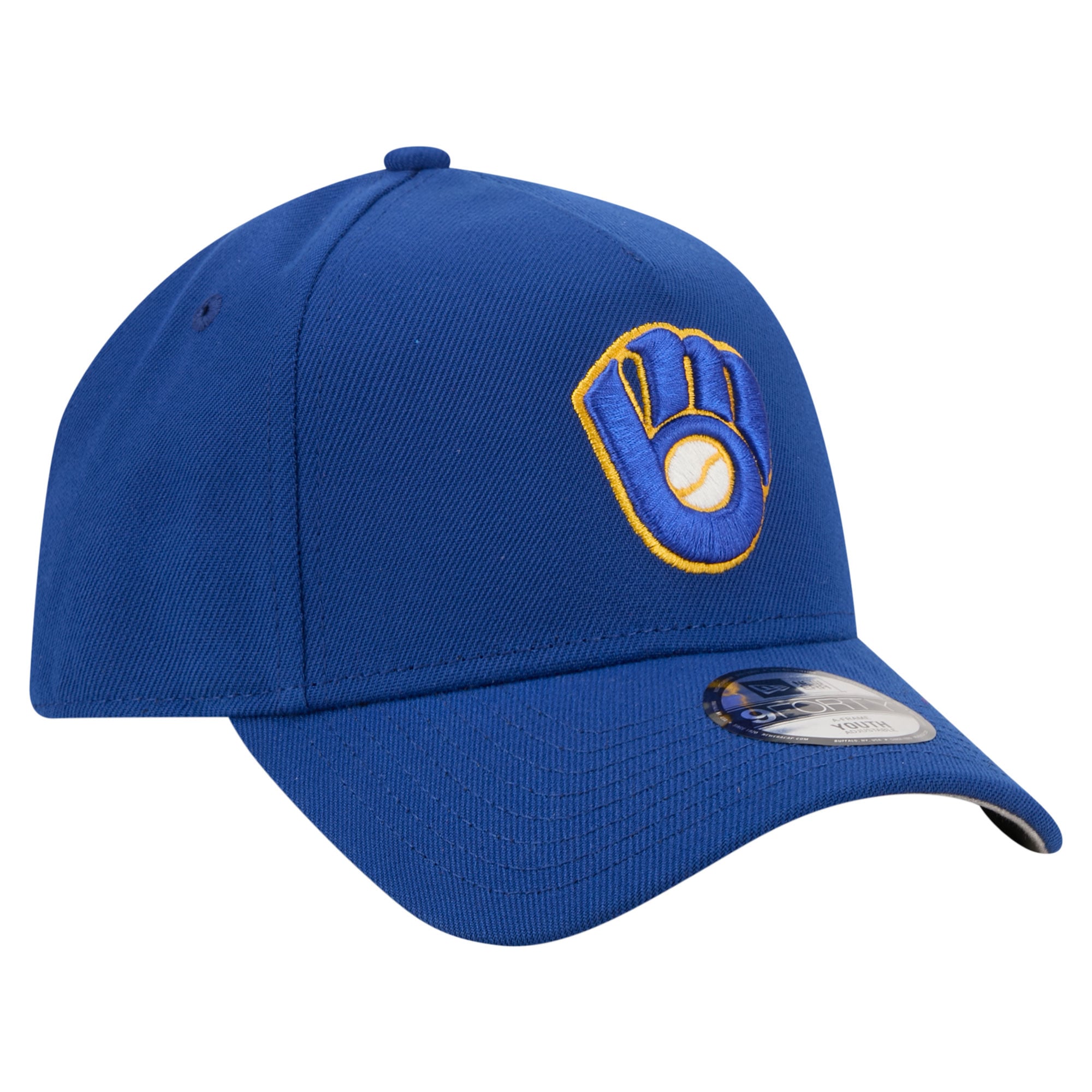 Youth New Era Royal Milwaukee Brewers Cooperstown Logo 9FORTY A-Frame Adjustable Hat