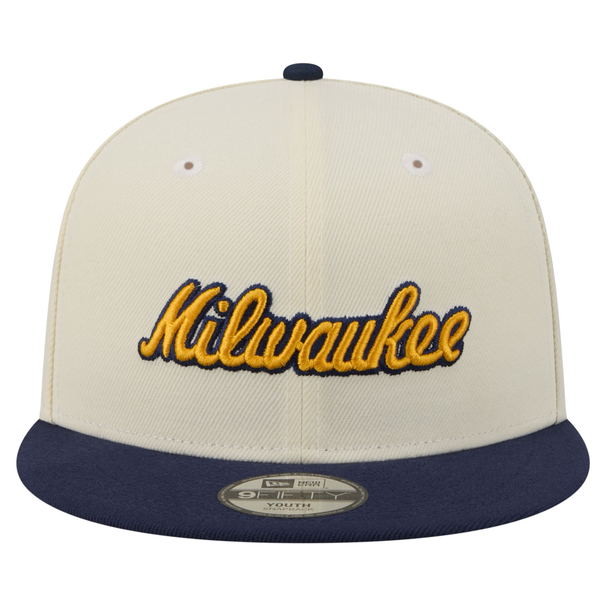 Youth New Era White Milwaukee Brewers Two-Tone 9FIFTY Snapback Hat