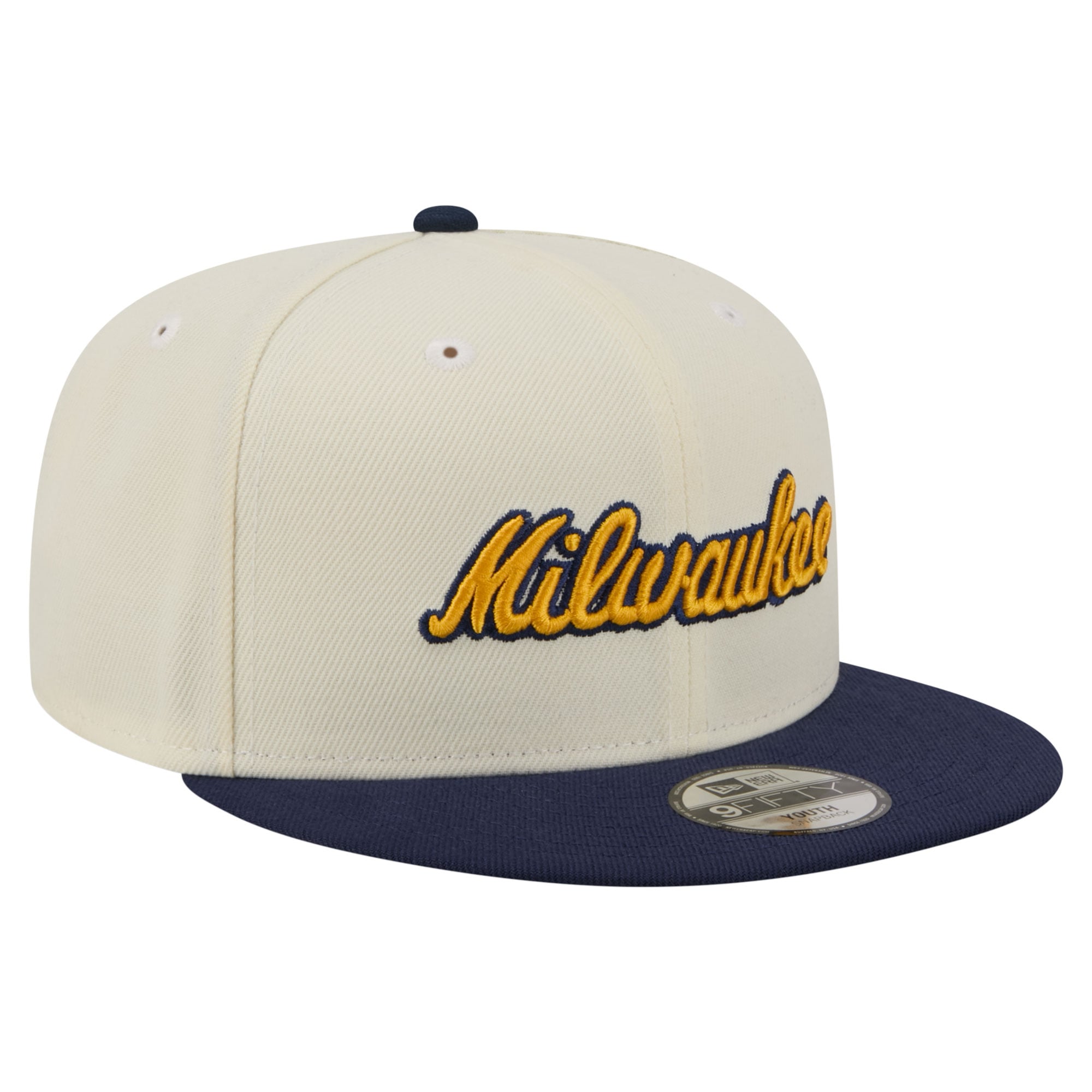 Youth New Era  White Milwaukee Brewers Two-Tone 9FIFTY Snapback Hat