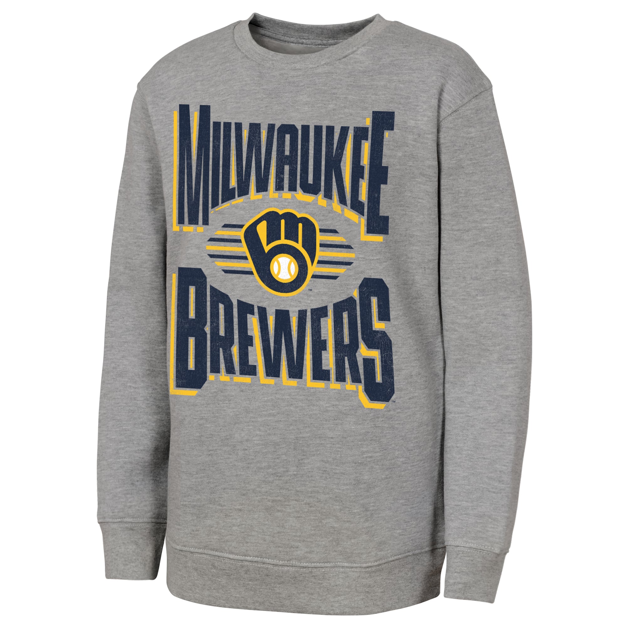 Youth Outerstuff Gray Milwaukee Brewers Jet Stream Sweatshirt