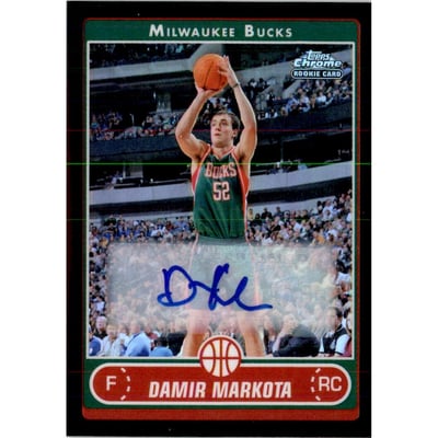 2006-07 Topps Chrome Autographs Refractors Black #186 Damir Markota F