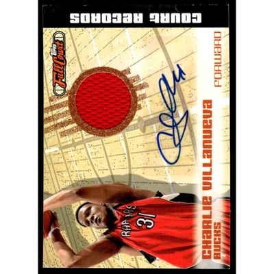 2006-07 Topps Full Court Court Records Relics Autographs #CR17 Charlie Villanueva/50