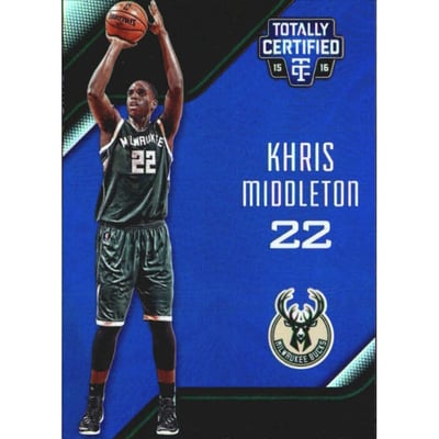 2015-16 Totally Certified Mirror Blue #31 Khris Middleton