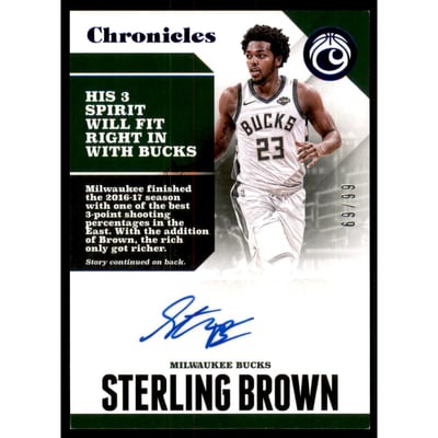 2017-18 Panini Chronicles Autographs Blue #15 Sterling Brown/99