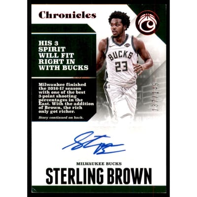 2017-18 Panini Chronicles Autographs Red #15 Sterling Brown