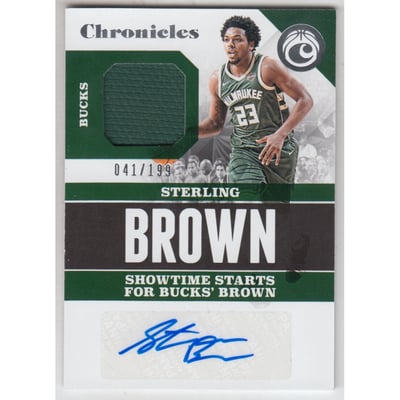 2017-18 Panini Chronicles Signature Swatches #34 Sterling Brown