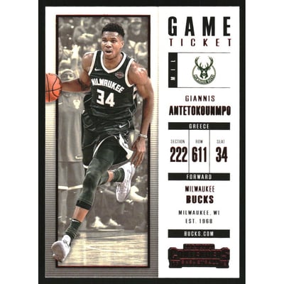 2017-18 Panini Contenders Game Ticket #3 Giannis Antetokounmpo