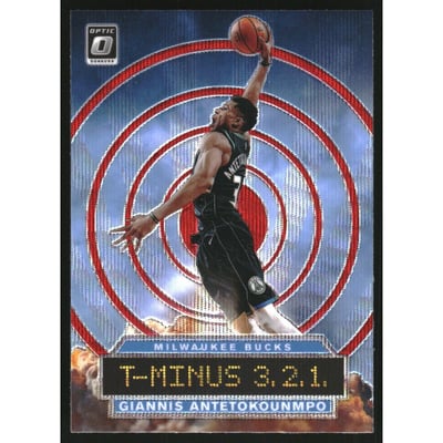 2019-20 Donruss Optic T-Minus 3, 2, 1 Red Wave #8 Giannis Antetokounmpo