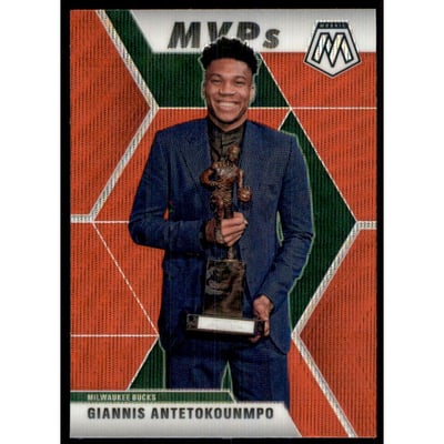 2019-20 Panini Mosaic Mosaic Red Wave #297 Giannis Antetokounmpo MVP