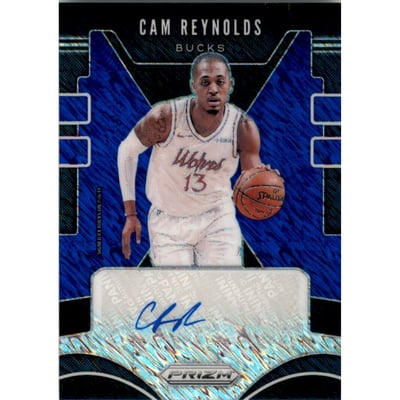 2019-20 Panini Prizm Signatures Prizms Premium Blue Shimmer #20 Cam Reynolds