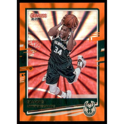 2020-21 Donruss Holo Orange Laser #104 Giannis Antetokounmpo