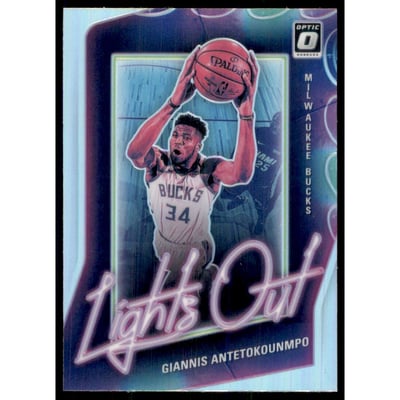 2020-21 Donruss Optic Lights Out Holo #11 Giannis Antetokounmpo