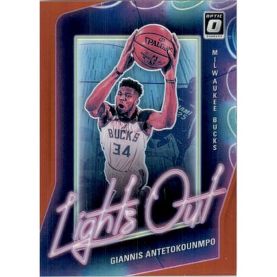 2020-21 Donruss Optic Lights Out Red #11 Giannis Antetokounmpo