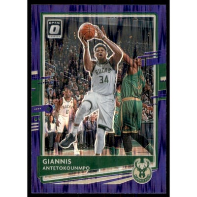 2020-21 Donruss Optic Purple Shock #29 Giannis Antetokounmpo
