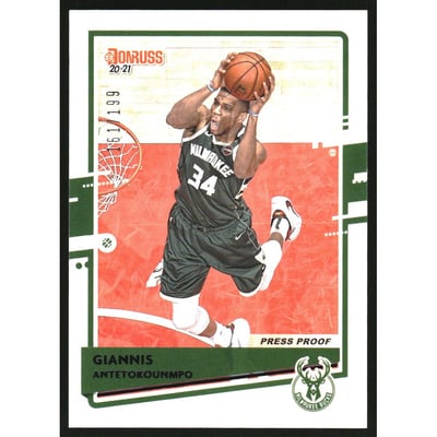 2020-21 Donruss Press Proof Purple #104 Giannis Antetokounmpo