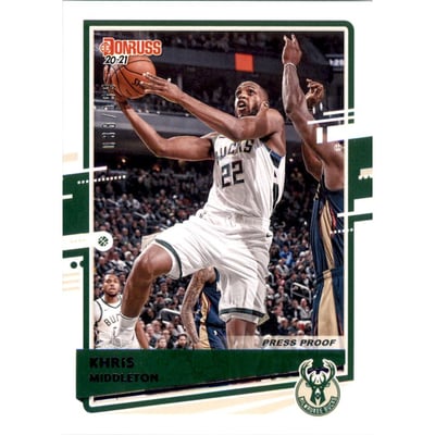 2020-21 Donruss Press Proof Purple #185 Khris Middleton