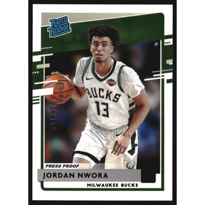 2020-21 Donruss Press Proof Purple #220 Jordan Nwora RR